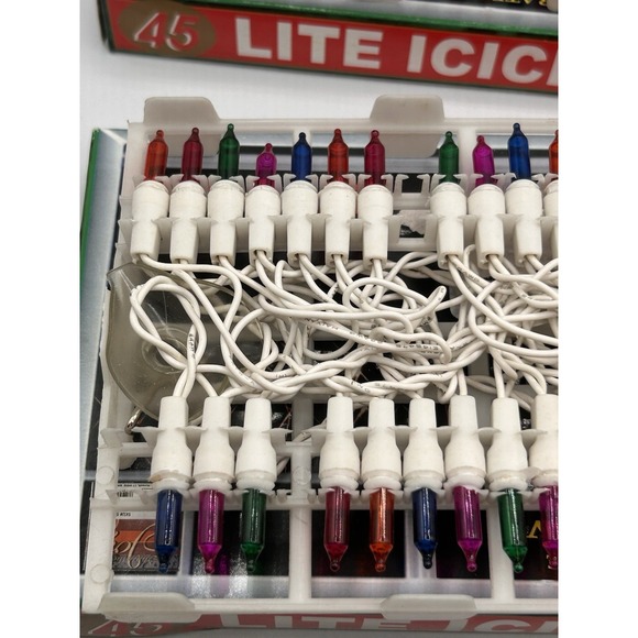 Vintage Holiday Lite 45 Lite Icicles Multicolored Lights Lot Of‎ 2 - Picture 7 of 14